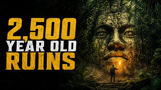 Thumbnail made with Picked Design for a history channel: 2,500 year old ruins found in the Amazon